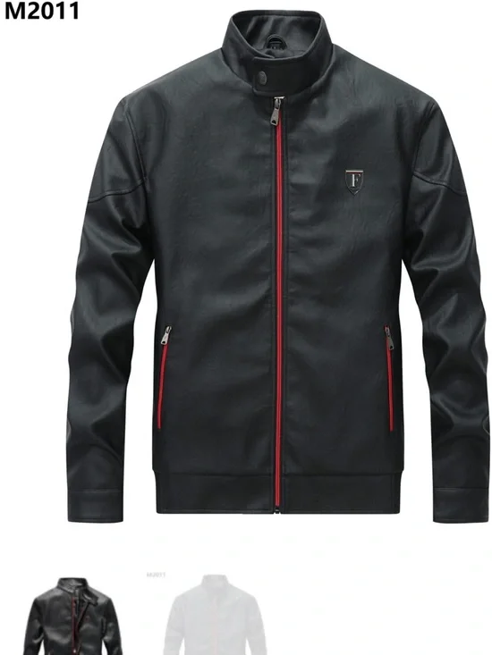 Ferrari Collection Black Leather Jacket with Red Trim - Logo - Picture 6 of 6